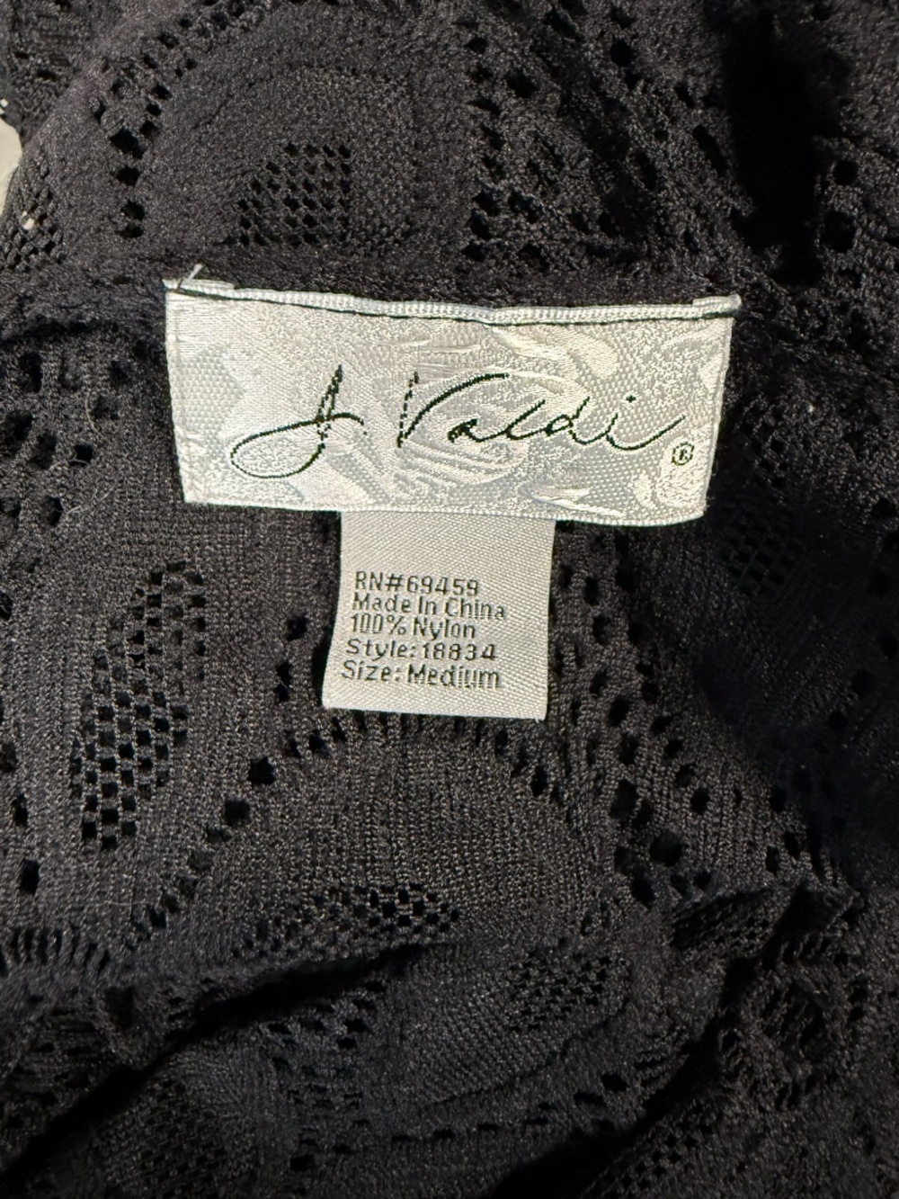 J Valdi Daisy Black Lace Swim Cover Up Tunic V Neck Top Medium Boho Resort Wear - Picture 6 of 9